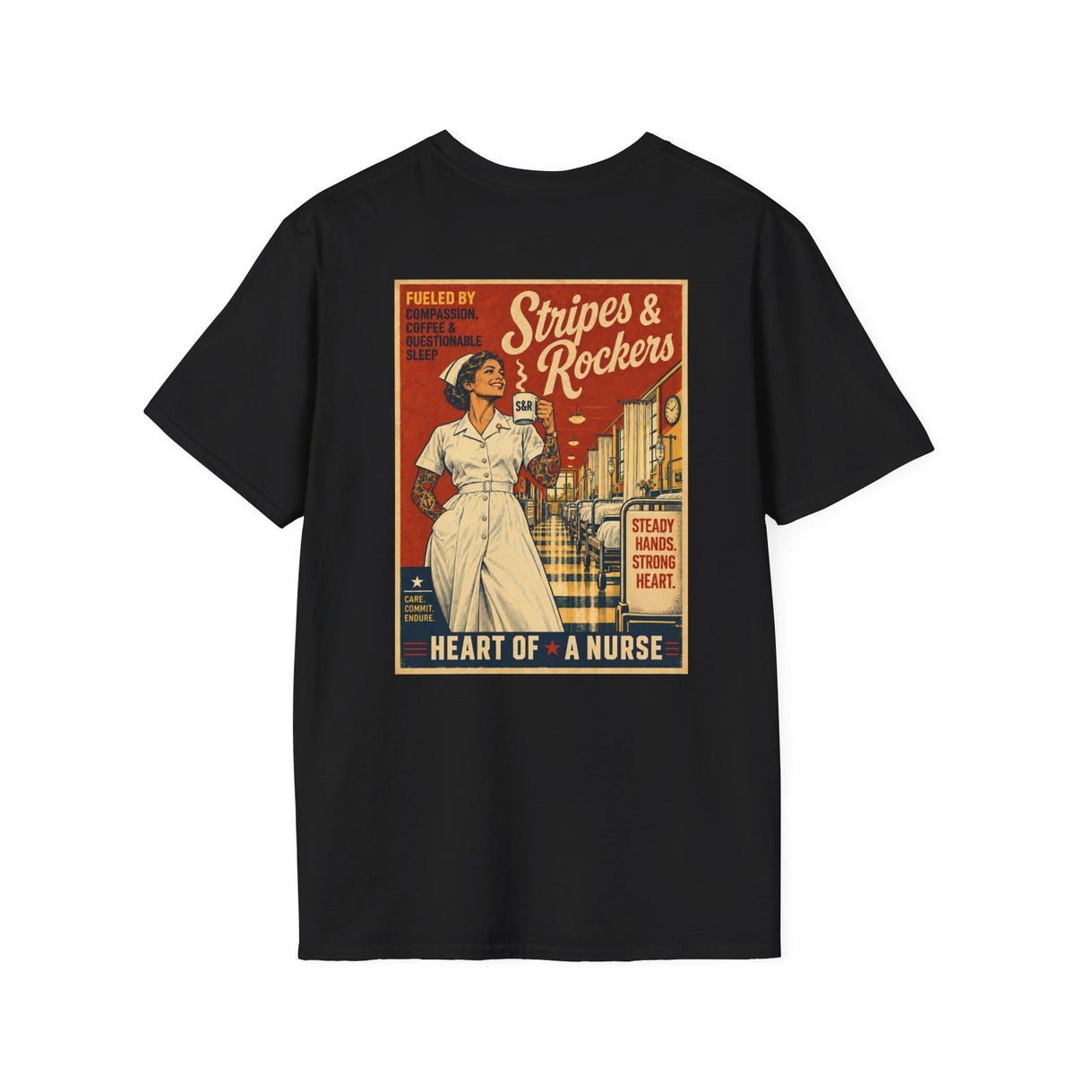 S&R Heart of a Nurse Vintage Tattoo Tee